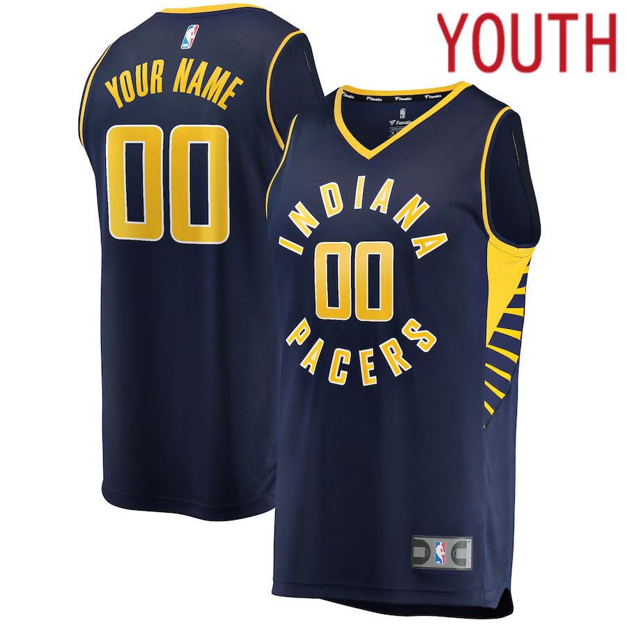 Youth Indiana Pacers Fanatics Branded Navy Fast Break Custom Replica NBA Jersey->youth nba jersey->Youth Jersey